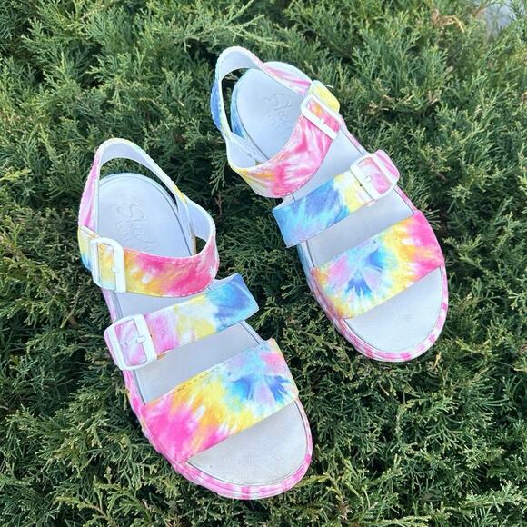 Skechers Women's Cali Gear D'Lite‎ 2.0 Molded 3-Strap Luxe Foam Sandals Size 10 - Picture 3 of 16